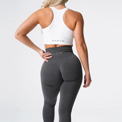 Speckled Confidence – Seamless High-Waist Workout Leggings